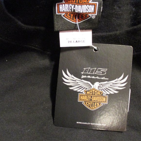 Harley Davidson Motorcycle NEW Men 2X Large Black Orange White Dealership Shirt - Picture 10 of 12